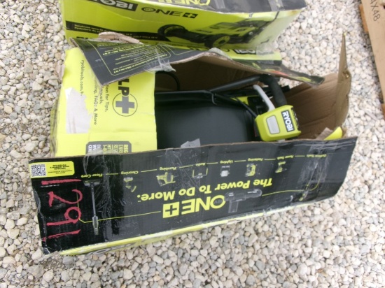 RYOBI CORDLESS PUSH LAWN MOWER,  13", UNKNOWN CONDITION, AS IS WHERE IS