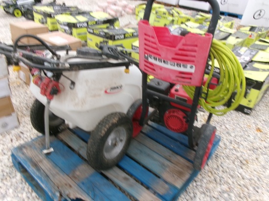LOT OF POWER WASHER & SPRAY TRAILER,  SNAP ON GAS POWER WASHER, FIMCO 30 GA