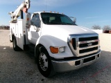 2004 FORD F650 MECHANICS TRUCK, 395497 MILES,  DAYCAB, CAT DIESEL, 7 SPD, P