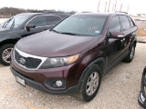 2013 KIA SORENTO PASSENGER CAR, 111885 MILES,  4 DOOR, 2WD,GAS , A/T, A/C,
