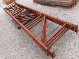 PALLET RACK UPRIGHTS,  (3) 15', (1) 12',  AS IS WHERE IS