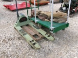 LOT OF SHOP EQUIPMENT,  (1) CLARK PALLET JACK, (1) DOLLY, (1) CANOPY, AS IS