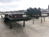 2004 TRAIL EZE TE701 SLIDING AXLE EQUIPMENT TRAILER,  10' UPPER DECK, 36' L