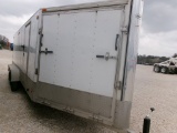 2004 R&R ENCLOSED CARGO/ATV TRAILER,  28' BUMPER PULL, V NOSE W/RAMP DOOR,
