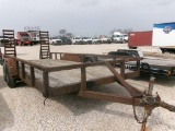 2008 UTILITY FLATBED TRAILER,  18' BUMPER PULL, TANDEM AXLE, SPRING RIDE, R