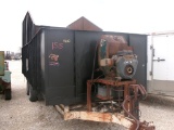 SHOP BUILT BRUSH/DEBRIS DUMP TRAILER,  PINTLE HOOK, PONY MOTOR (UNKNOWN RUN