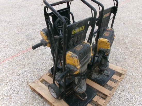 DEWALT LOT OF ELECTRIC JACK HAMMERS & DOLLIES,  (3) AS IS WHERE IS