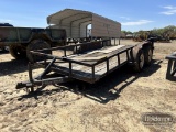 1995 TEXAS BRAGG UTILITY TRAILER,  14', TANDEM AXLE,LEAF SPRING SUSP,SINGLE