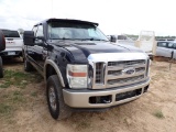2008 FORD F250 TRUCK,  DIESEL, AUTO, CREWCAB, 4X4, PS, AC, S# 82463