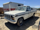 1985 FORD F100 TRUCK, 57680+ mi,  V8 GAS, AUTO, PS, AC, S# 1FTCF15F8FLA3139