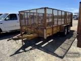 SHOPBUILT UTILITY TRASH TRAILER,  6'X16', TANDEM AXLE SINGLE TIRE, * NO TIT