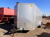 2021 COVERED WAGON CARGO TRAILER  14', TANDEM AXLE, RAMP GATE, V-FRONT, SKY