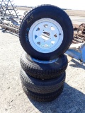 (4) WHEELS AND TIRES 205/75D15