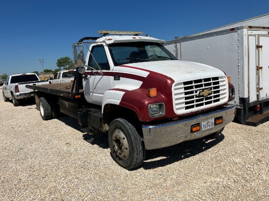 1999 CHEVY 6500 ROLL BACK WRECKER TRUCK, 396817 MILES, DAYCAB, CAT 3126 ...