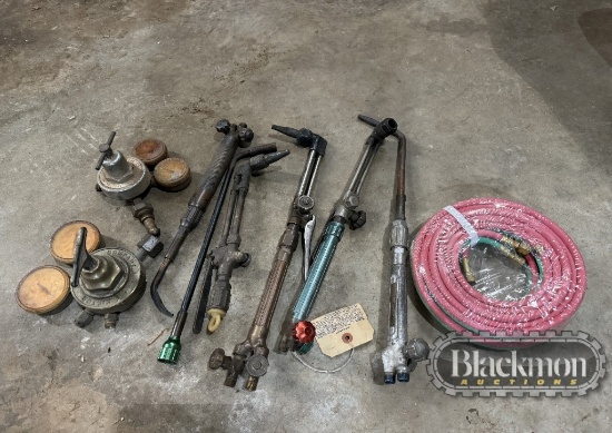 LOT OF CUTTING TORCHES, GUAGES, HOSES