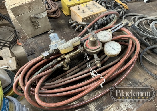 LOT OF CUTTING TORCHES, GUAGES, HOSES