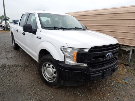 2019 FORD 150 TRUCK, 184275+ mi,  CREW CAB, V8 GAS, AUTO, PS, AC, S# 1FTEW1