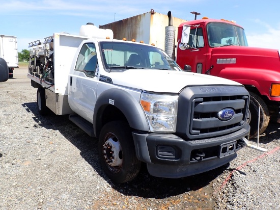 2016 FORD F450 SPRAY TRUCK, n/a  *NON RUNNER**, V8 GAS, PS, AC, FLATBED, (4
