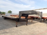 SHOPBUILT EQUIPMENT TRAILER,  GOOSENECK, 35', 5' DOVETAIL, FOLDING RAMPS, T