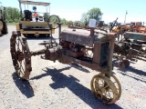 JOHN DEERE A WHEEL TRACTOR,  30'S ERA, STEEL WHEELS, *NON RUNNING*