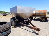 ADAMS FERTILIZE SPREADER,  GROUND DRIVEN, STAINLESS STEEL, TANDEM AXLE,