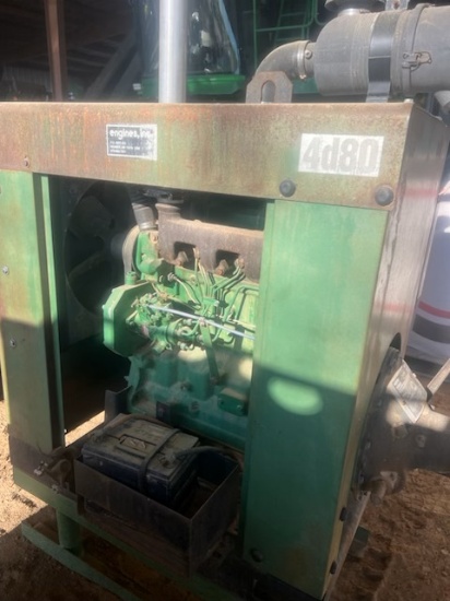 JOHN DEERE 4D80 POWER UNIT  WITH DRIVE SHAFT, 6893 HOURS S# T04045D754756
