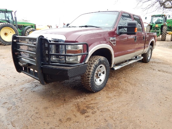 2007 FORD F250 SUPER DUTY CREWCAB PICKUP TRUCK, 159,514 mi.,  4X4, POWERSTR