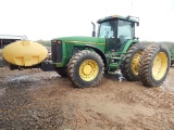 JOHN DEERE 8100 TRACTOR,  MFWD, POWERSHIFT, 3 HYDRAULIC REMOTES, QUICK HITC