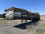 FLAT DECK TRAILER,  SLIDING TANDEM AXLE, DUAL TIRE, RATCHETING TIE DOWNS S#