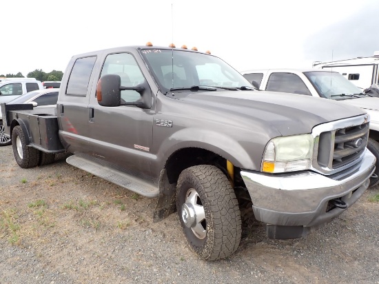2003 FORD F350 FLATBED TRUCK, 286,321+ mi,  4 DOOR, POWER STROKE DIESEL, AU