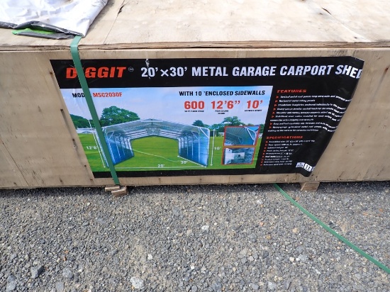 2024 DIGGIT MSC2030F CARPORT,  20' X 30' X 12'6" H, 10' SIDEWALL, 15 GAUGE
