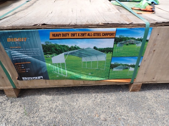 2024 DIGGIT MSC2020F CARPORT,  ALL STEEL, 15 GAUGE, 2" SQUARE TUBE FRAME, 2
