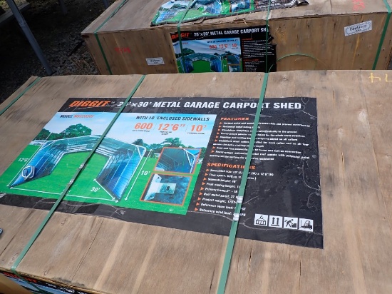 DIGGIT MSC2030F CARPORT,  20' X 30', 10' ENCLOSED SIDEWALLS