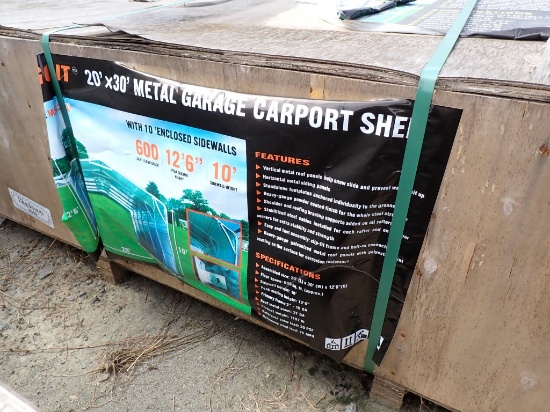 DIGGIT MSC2030F GARAGE / CARPORT,  20' X 30', 10' ENCLOSED SIDEWALLS