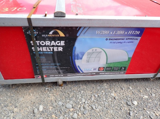 GOLD MOUNTIAN S203012R STORAGE SHELTER,  SINGLE TRUSS, FABRIC COVERED, 20'X