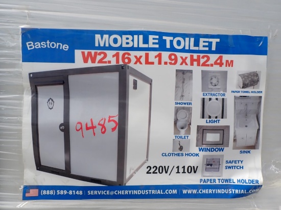BASTONE MOBILE TOILET,  WATER/ ELECTRIC CONNECTIONS, TOILET , SINK, LIGHTS,