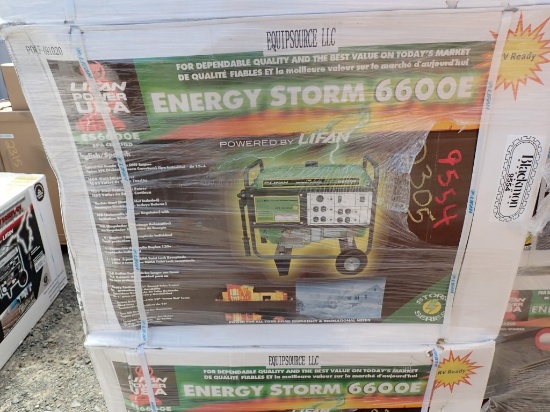 EQUIPSOURCE ENERGY STORM 6600E PORTABLE GENERATOR,  INDUSTRIAL 13-HP GAS EN