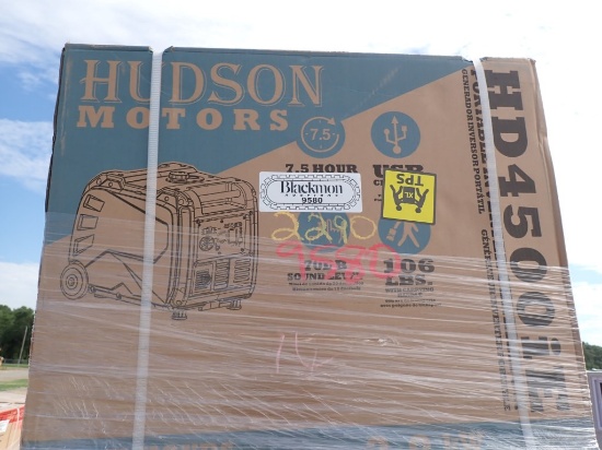 HUDSON MOTORS HD4500IE PORTABLE INVERTER GENERATOR,  220-CC GAS ENGINE, 450