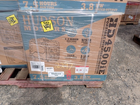 HUDSON MOTORS HD4500IE PORTABLE INVERTER GENERATOR,  220-CC GAS ENGINE, 450