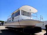 GIBSON FIBER GLASS HOUSE BOAT,  36' LONG , 12' WIDE * NO TITLE, BILL OF SAL