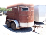 SHOPBUILT STOCK TRAILER,  2-HORSE, TANDEM AXLE, SINGLE WHEEL S# N/A