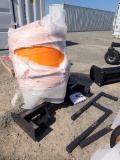 HYDRAULIC CONCRETE MIXER,  SKID STEER ATTACH, 15HP MOTOR, 55 GAL DRUM, 17
