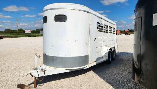 1996 S&H HORSE TRAILER,  TANDEM AXLE, TORSION RIDE, 20', 3 HORSE SLANT, FRO