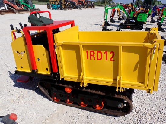 IR IRD12 DUMPER,  NEW, 13.5HP GAS ENGINE, 44"X24" BOX, 7" RUBBER TRACKS, AS
