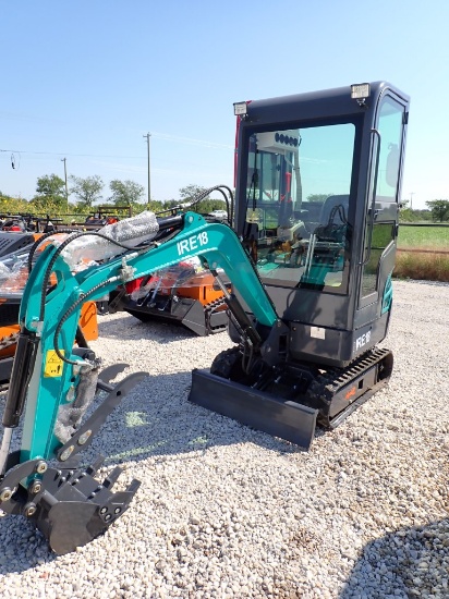 IR IRE18 MINI EXCAVATOR,  RUNTONG R420 GAS ENGINE,CAB, AC, 16" TOOTH BUCKET