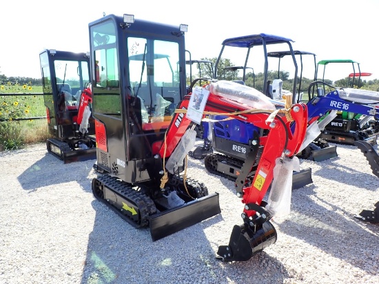 MIVA VA13C MINI EXCAVATOR,  NEW, CAB, RUBBER TRACKS, 16" BUCKET, 38" BACKFI