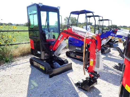 MIVA VA13C MINI EXCAVATOR,  NEW, CAB, RUBBER TRACKS, 16" BUCKET, 38" BACKFI