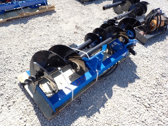 SKID STEER ATTACHMENT,  NEW, HYD AUGER, 8",12",16", AS IS WHERE IS