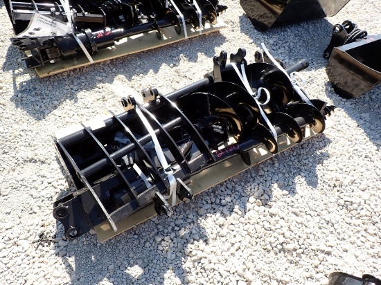 MIVA (8)MINI EXCAVATOR ATTACHMENTS,  QUICK HITCH, RAKE, GRABER, AUGER, 12"