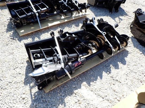 MIVA (8)MINI EXCAVATOR ATTACHMENTS,  QUICK HITCH, RAKE, GRABER, AUGER, 12"